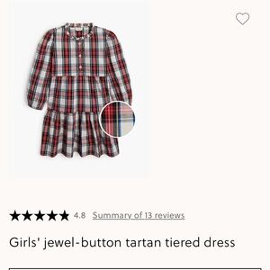 Crewcuts Plaid Jewel-Button Dress - Red, Blue, White